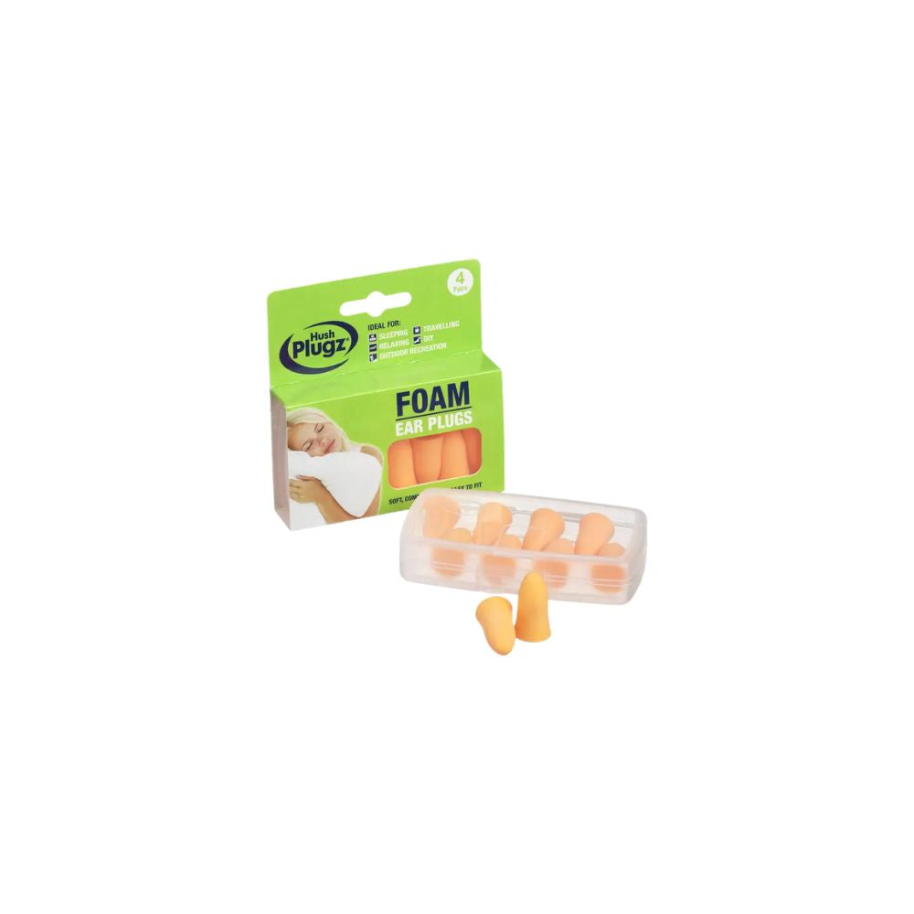 4-Pair Hush Plugz Foam Earplugs