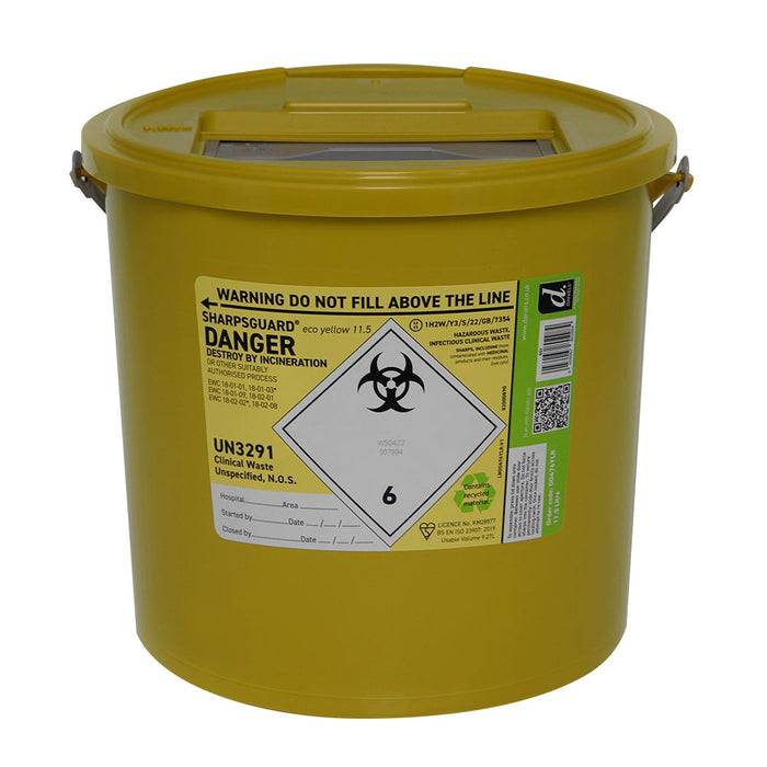 11.5 Litre Sharpsguard Yellow Sharps Bin