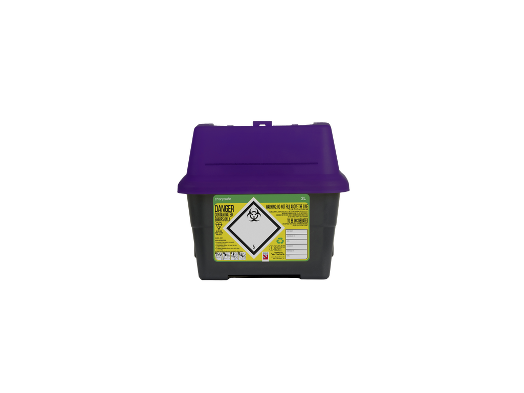 2 Litre Sharpsafe Purple Sharps Bin