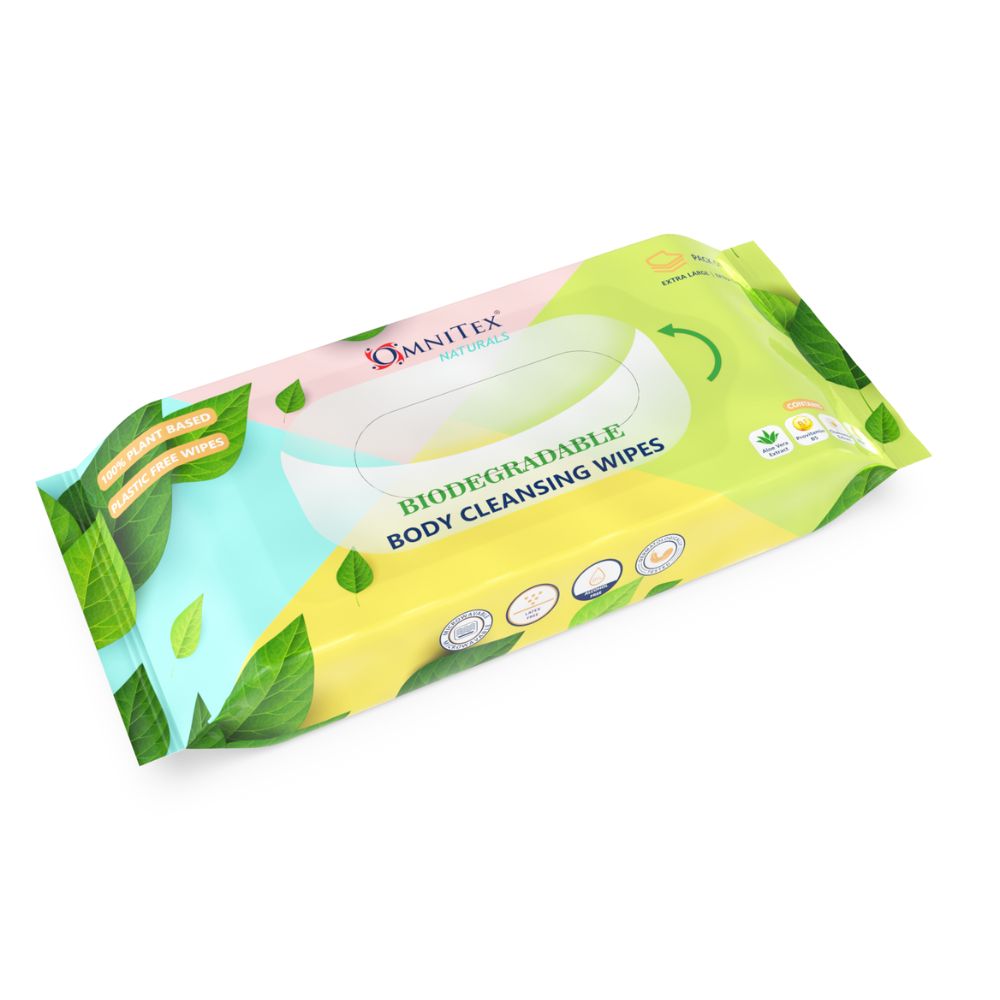 Omnitex Biodegradable Body Cleansing Wipes Pack of 40