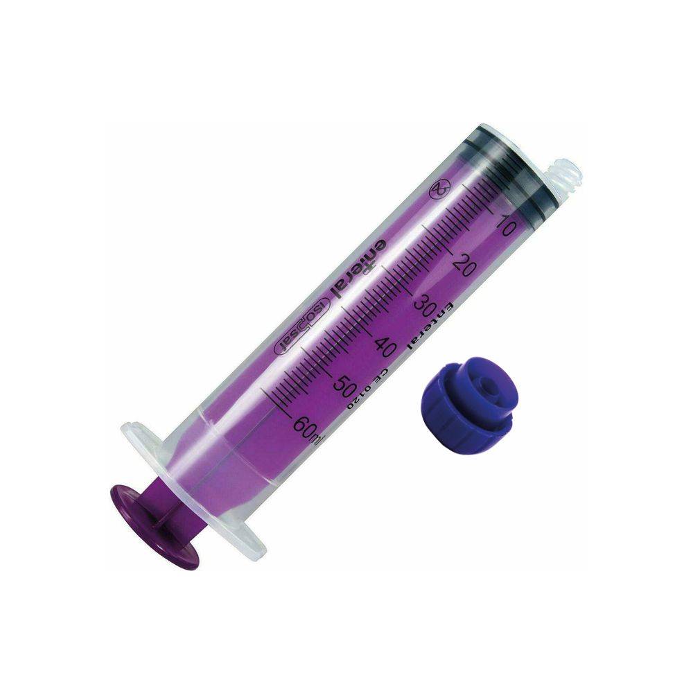 60ml ENFit Standard ISOSAF Single Use Syringe & Push Fit Cap