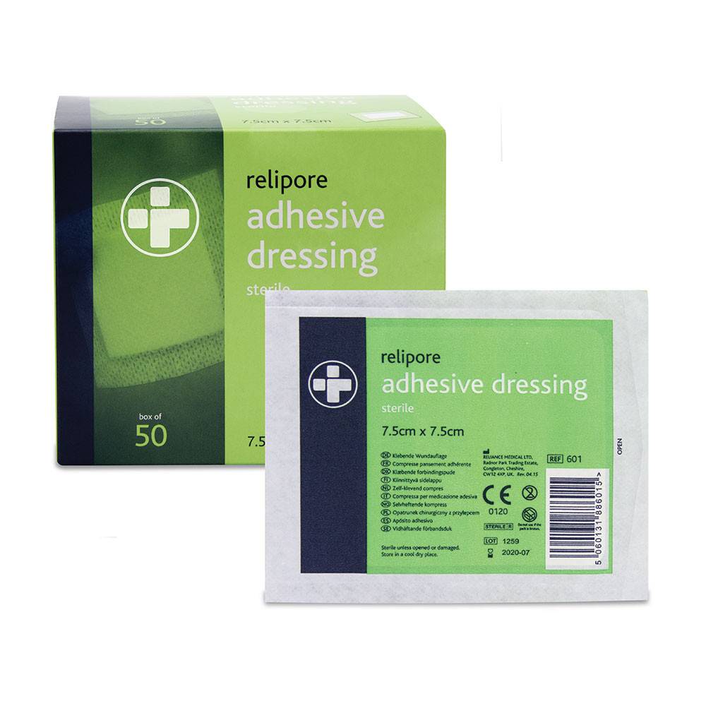 Relipore Adhesive Dressing Pads 7.5cm x 7.5cm