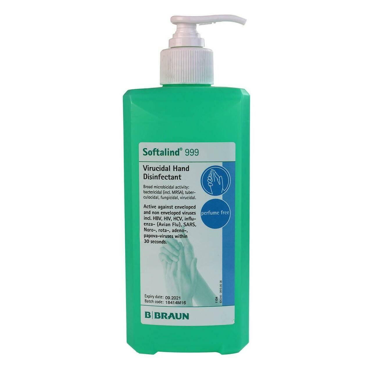 Softalind 999 500ML Hand Disinfectant Bottle BBraun