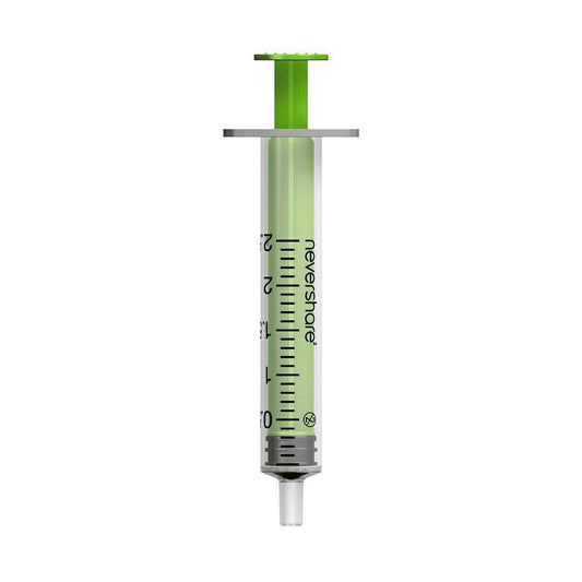 2.5ml Nevershare Green Luer Slip Syringes - UKMEDI