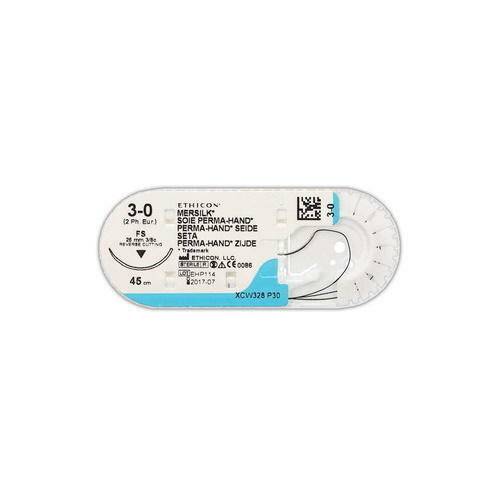 Mersilk Suture Cutting P Needle:26mm 45cm Black 3-0 2 Single W2511 UKMEDI.CO.UK