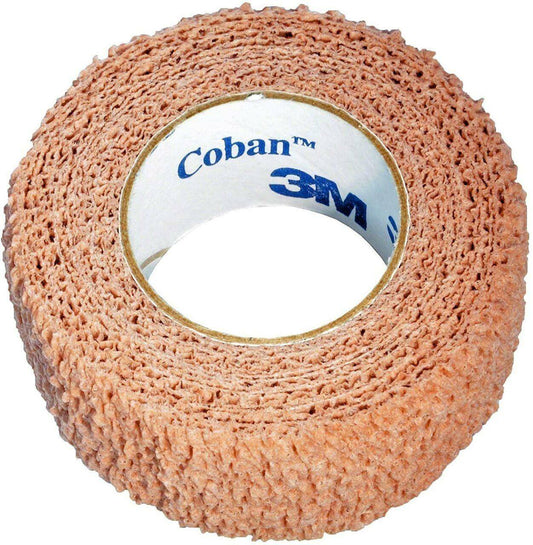 A roll of 3M Coban Self-Adherent Bandage in flesh color.