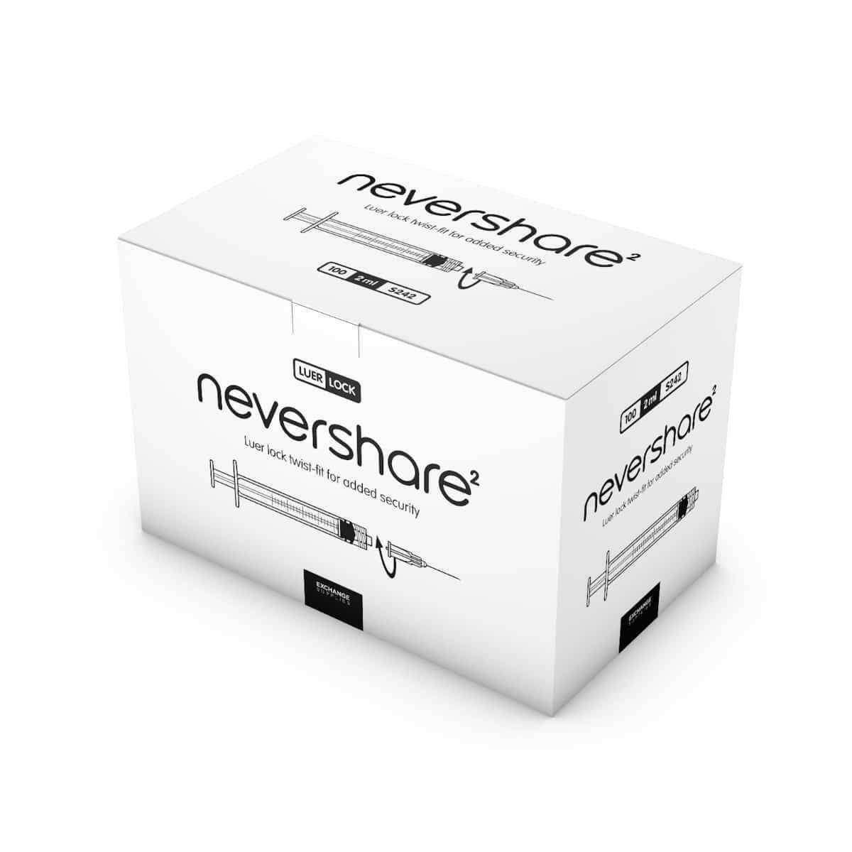 Nevershare 2.5ml Nevershare Luer Lock Syringes UKMEDI UK Medical Supplies