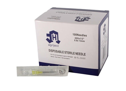 Agriject 20g 1/2 inch Agriject Disposable Needles Poly Hub UKMEDI UK Medical Supplies