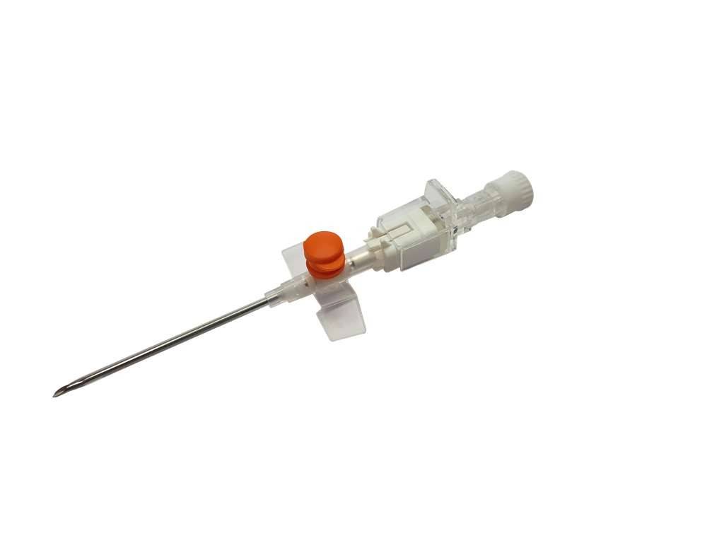 14G Orange 1.75 inch Terumo Versatus Winged and Ported IV Cannula