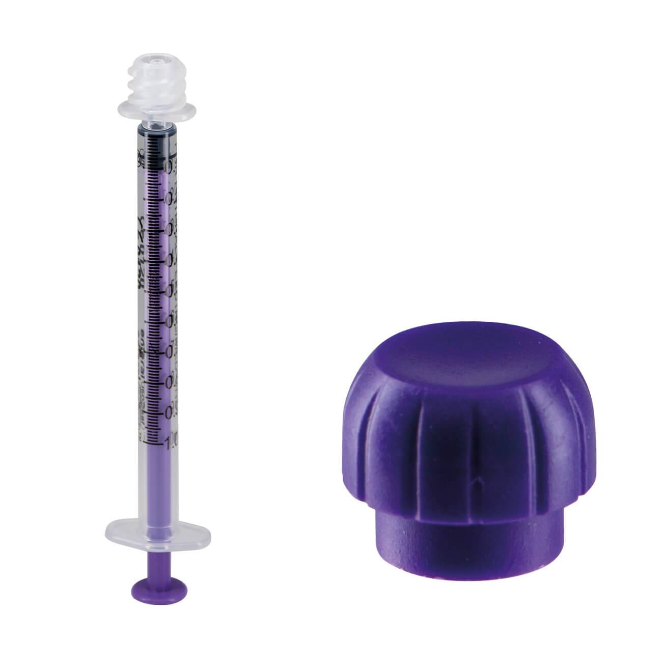 1ml ENFit Low Dose ISOSAF Single Use Syringe & Push Fit Cap