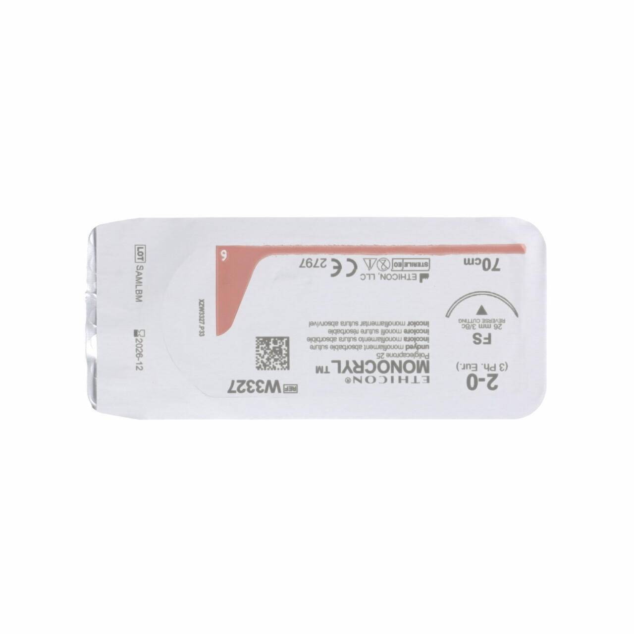 Monocryl Suture 26mm 70cm 2-0 Undyed