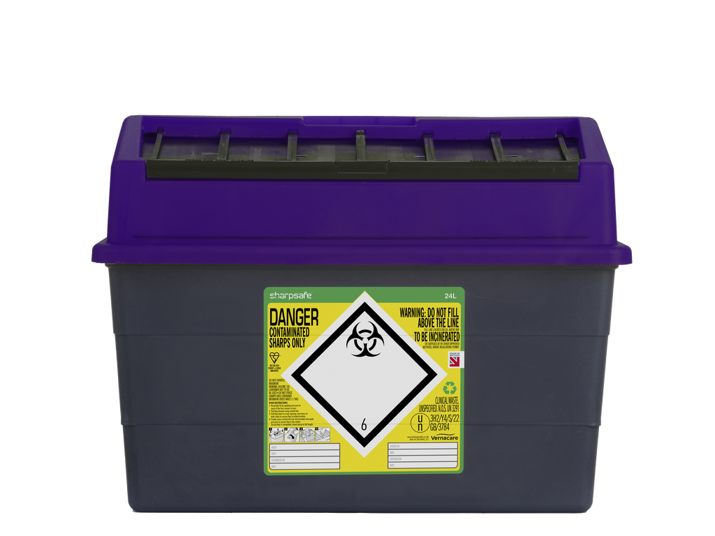 24 Litre Sharpsafe Purple Sharps Bin