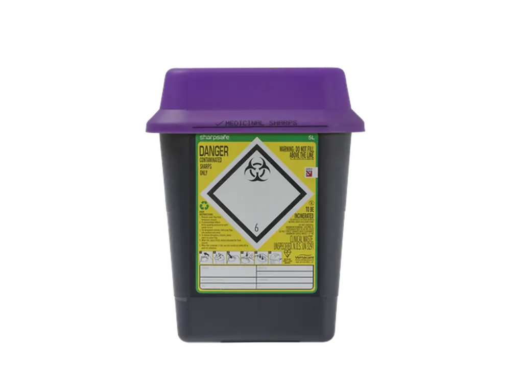 5 Litre Sharpsafe Purple Sharps Bin