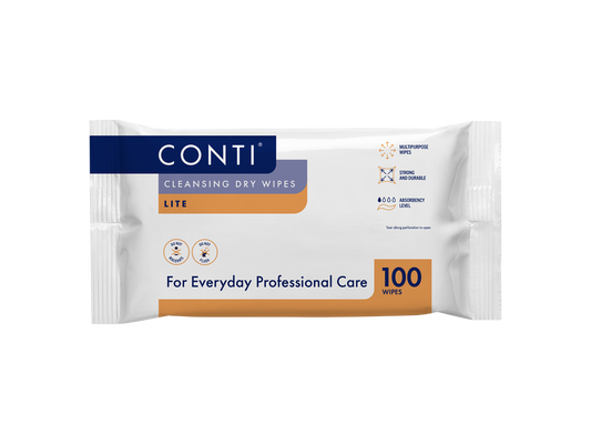 Conti Cleansing Dry Wipes Lite Large Pack of 100