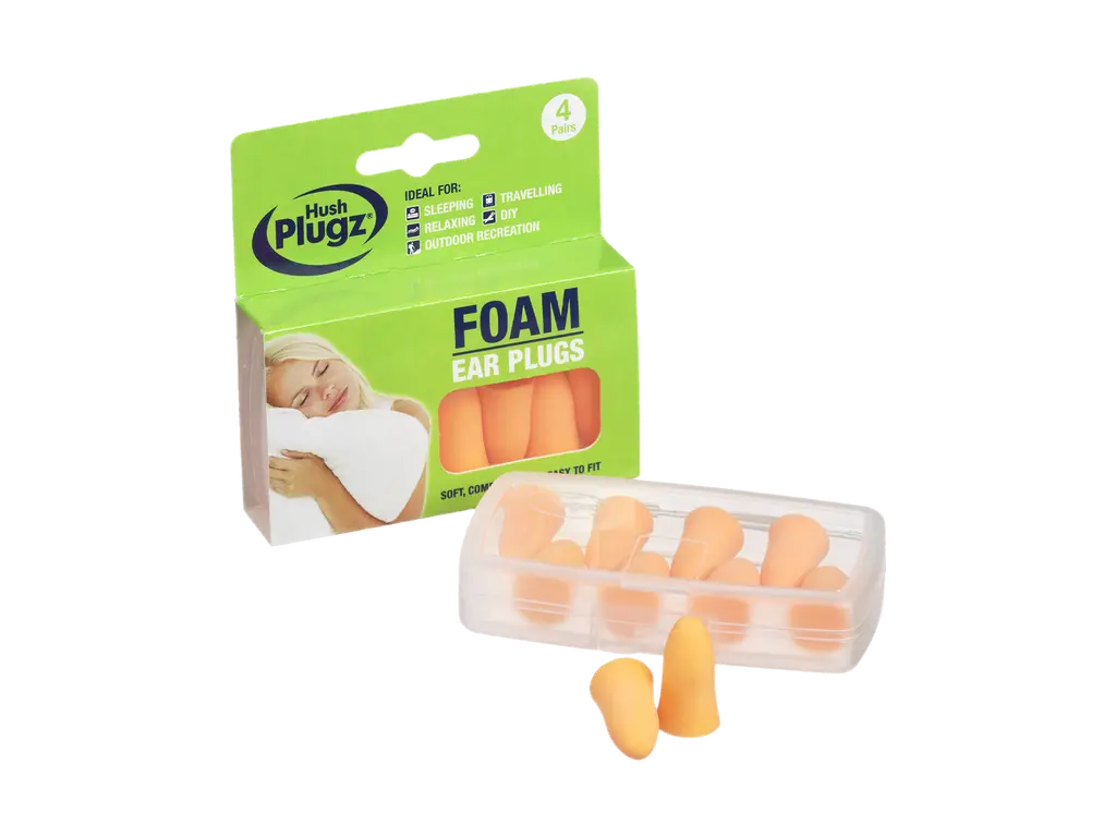4-Pair Hush Plugz Foam Earplugs
