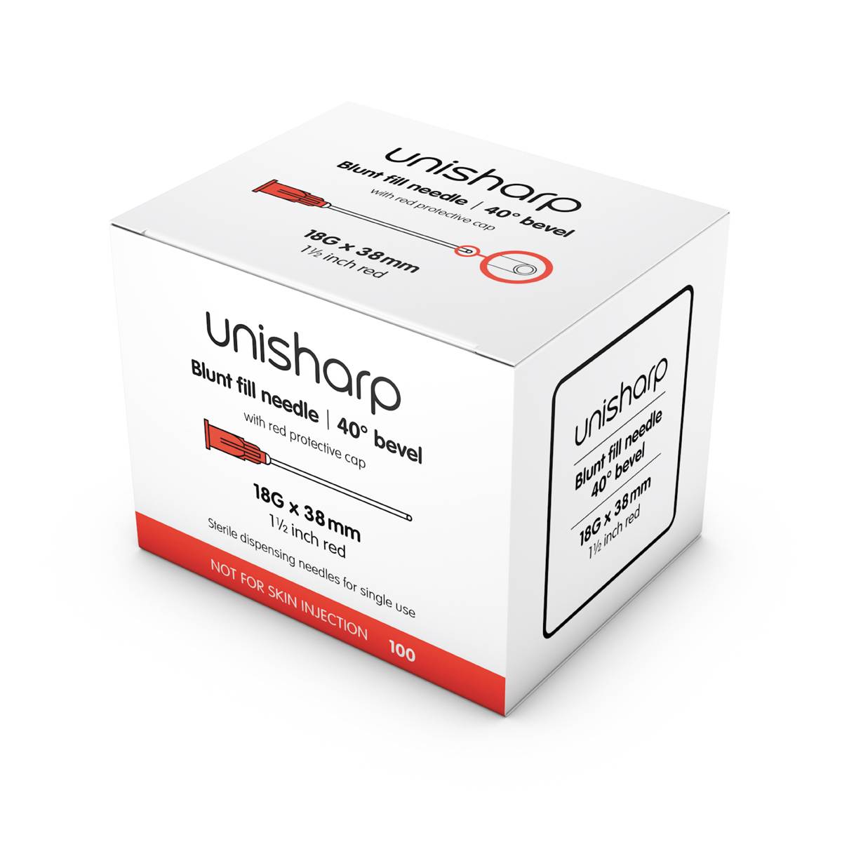 Unisharp 18G Red Blunt Needle