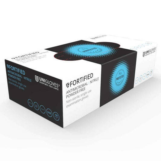 Unigloves Fortified Nitrile Blue Gloves