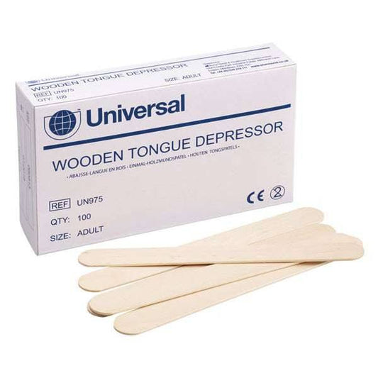 Universal - Wooden Tongue Depressors 6 inch Box of 100 Universal - UN975 UKMEDI.CO.UK UK Medical Supplies