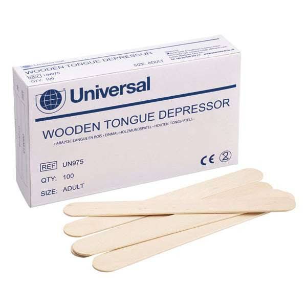 Wooden Tongue Depressors 6 inch Box of 100 Universal