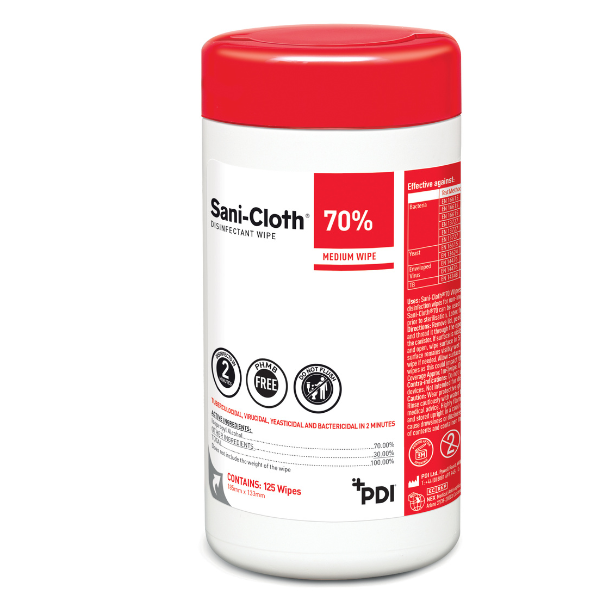 Sani-Cloth 70% Tube of 125 Wipes