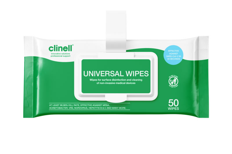 Clinell Universal Wipes Clip Pack 50