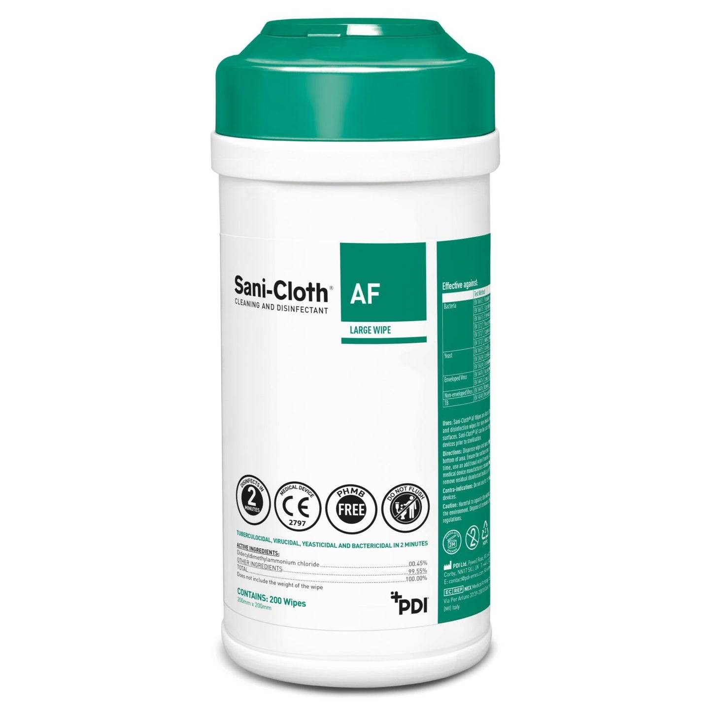 PDI Super Sani-Cloth AF Cleaning and Disinfectant Wipes Tube of 200