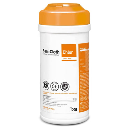 Sani–Cloth Chlor Disinfecant Wipes Tube of 50 - UKMEDI